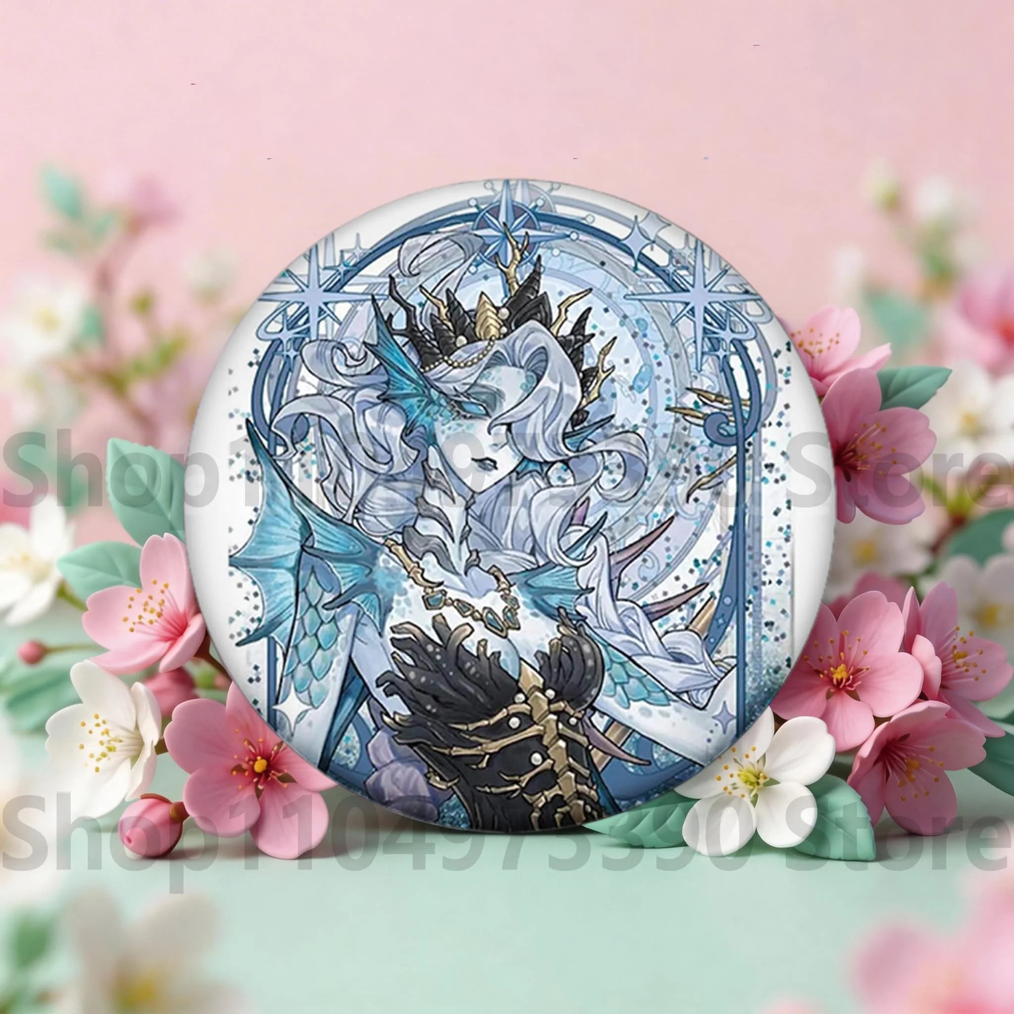 Anime Game Identity V Badge Michiko Hastur Fiona Gilman Joseph Desaulniers Round Button Pins for Schoolbag Cosplay Brooch Gift