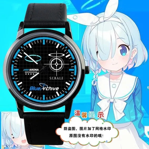 2024 Anime Blue Archive The Animation Takanashi Hoshino Sunaokami Shiroko Tenndou Arisu Student Waterproof Watch Xmas Gift