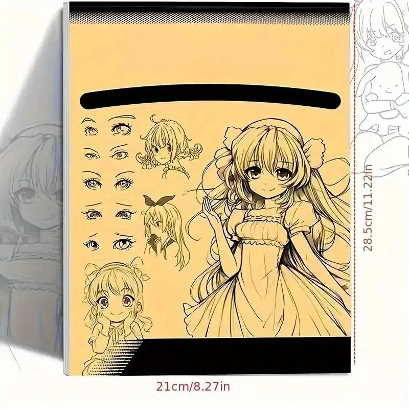 48Pages Anime Character Line Art Drawing Book Simple Hand Drawn Outlines Sketch Book For Beginners Tracing & Painting Practice