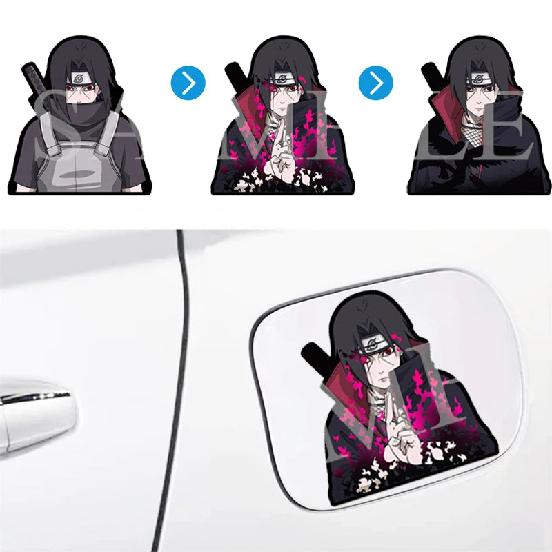 Anime Naruto Sticker 3D Gradient Uchiha Itachi  Motion Stickers Creative Car Sticker Notebook Luggage Waterproof Decal Toy