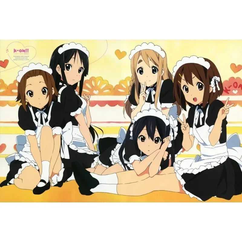 Japan Classic Anime Music K-On! Poster Print Cute Beautiful Girl Band HD 4K Canvas Painting Wall Art Home Living Room Decorative