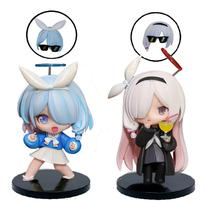 2 Kinds Blue Archive Anime Figurine Arona Prana Game Character Q Version Cartoon Collectible Model Face Changing Toys Gifts