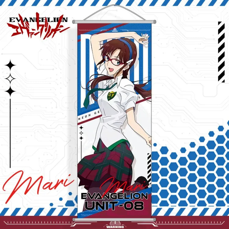 Neon Genesis Evangelion Long Scroll Wall Art Cartoon Ayanami Rei Scroll Artwork Anime Merchandise Room Decoration Holiday Gift