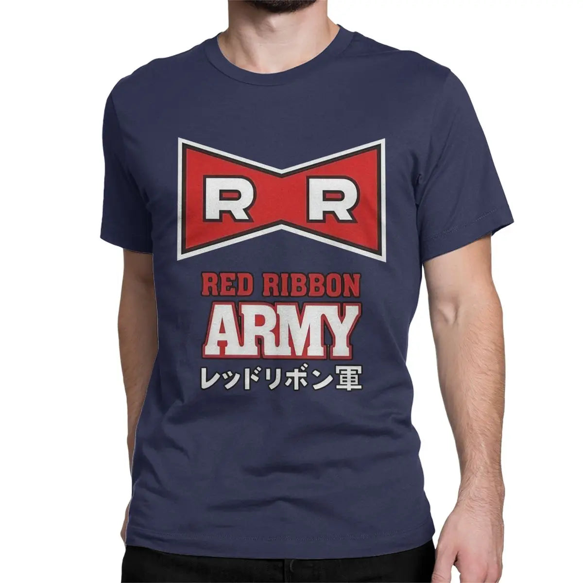 Logo Anime T Shirt for Men Women Cotton Novelty T-Shirts Round Neck Red Ribbon Army Tees Short Sleeve Clothing Summer