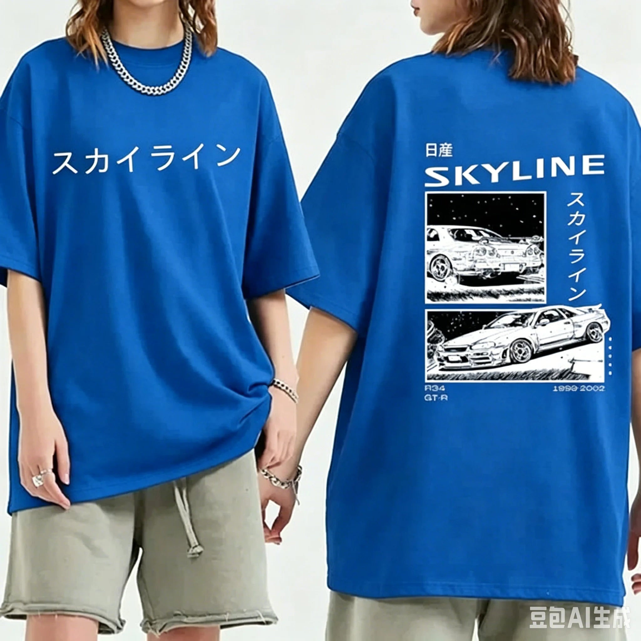 Best-selling Men's Casual T-Shirt - High-quality Japanese anime AE86 pattern printed fashionable trendy top