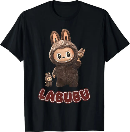 Funny Labubu Cute Labubu The Monsters Brown Meme T-Shirt Casual Short-sleeved Comfortable Breathable Hot Selling Streetwear