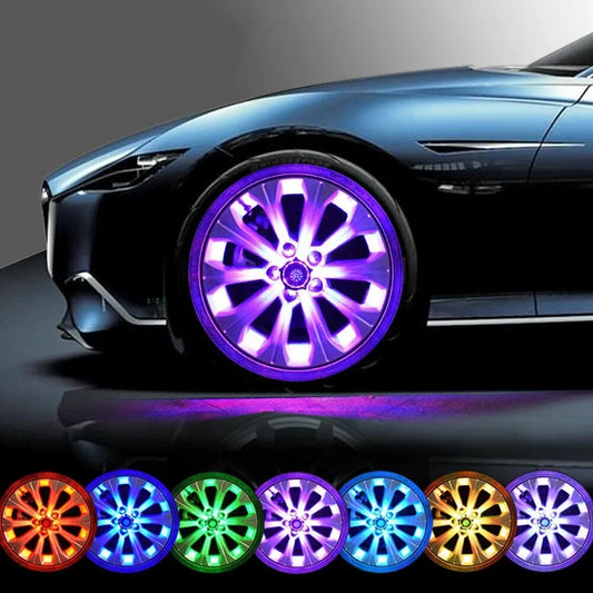 1/2/4pcs LED Light Solar Energy Flash Car Wheel light Hub bulb Tire Tyre Valve Cap Lamp