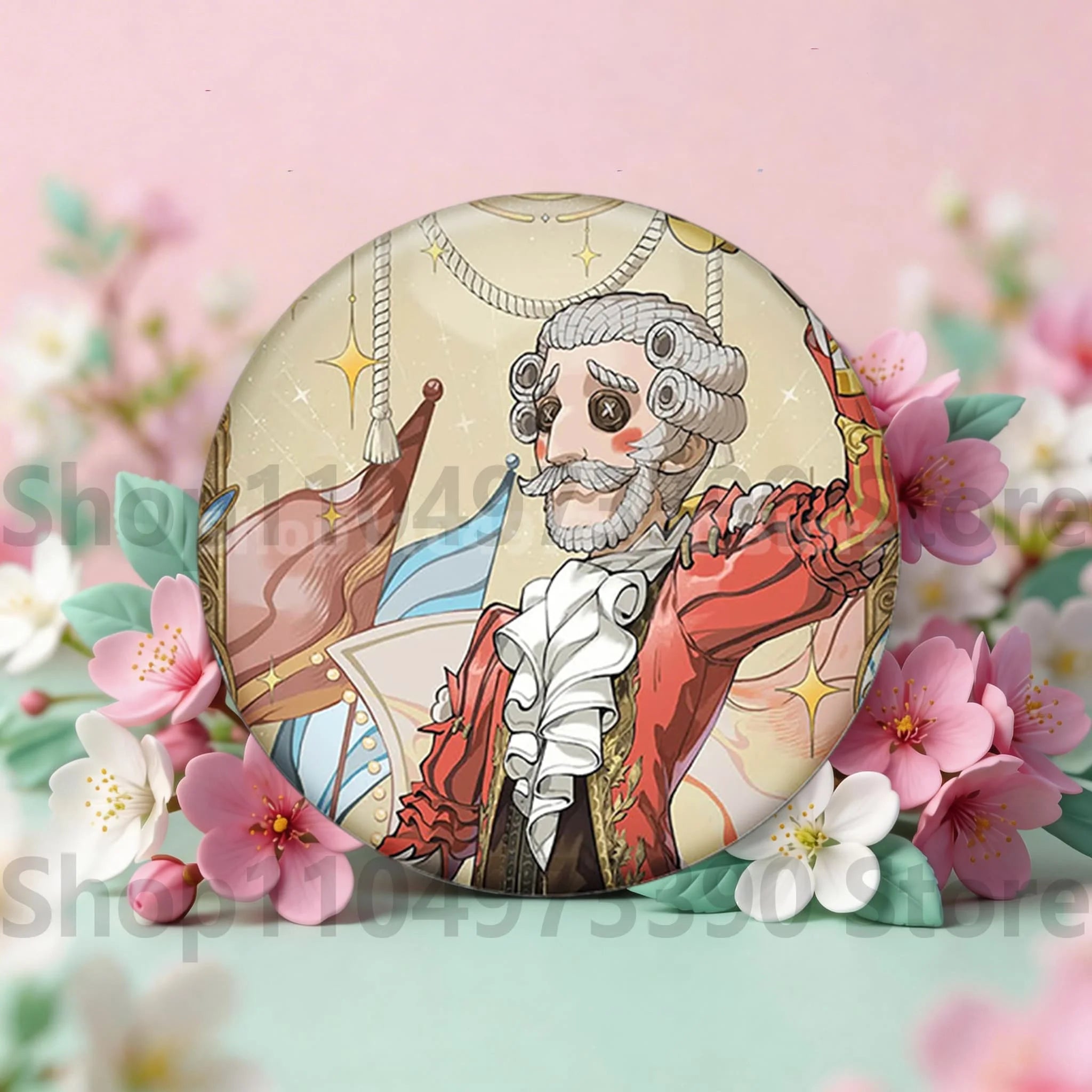 Anime Game Identity V Badge Michiko Hastur Fiona Gilman Joseph Desaulniers Round Button Pins for Schoolbag Cosplay Brooch Gift