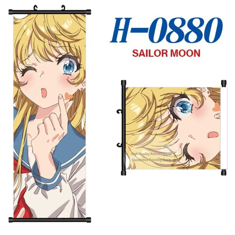 Anime Sailor Moon Canvas Scroll Hanging Painting Anime Peripheral Creative DIY Anime Exhibition Wall Painting Poster Wholesale