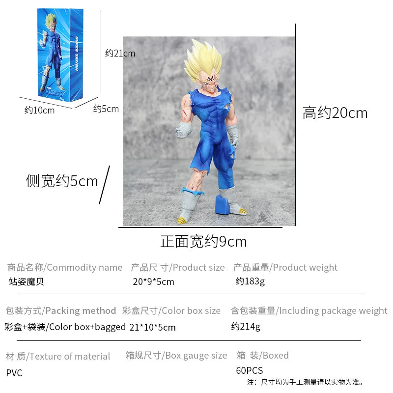 Anime Dragon Ball Figure Goku 20cm Vegeta Figures Action Battle Damage Statue Anime Figurine Pvc Model Doll Collection Toy Gifts