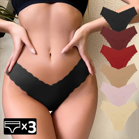 3Pcs/Set Women's Seamless Underwear New Ruffles Fashion Underpants Stretchy Tight-fitting Panties for Woman Comfortable Briefs