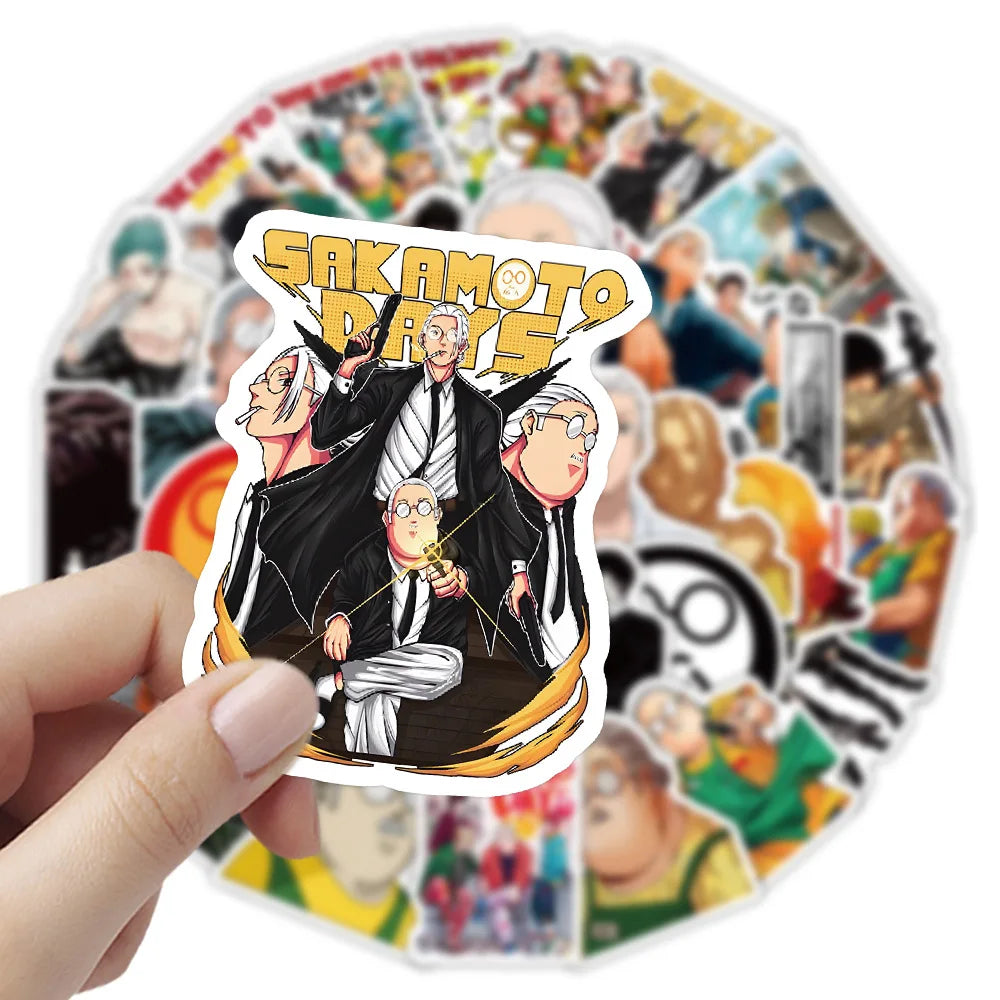 60Pcs Sakamoto Days Graffiti Stickers Scooter Notebook DIY Manga Stickers