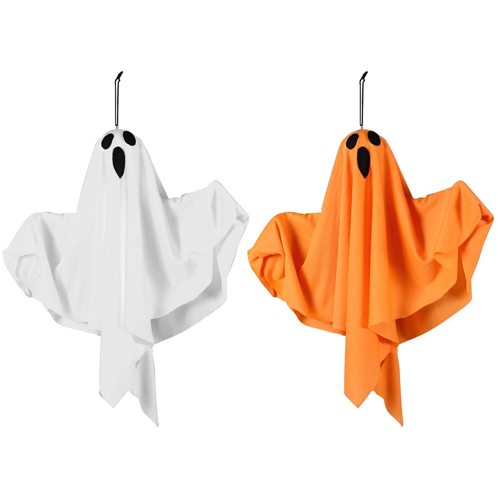 Halloween Glowing White Ghost LED Hanging Ghosts Horror Props with Fairy Light Indoor Outdoor Haunted House Halloween Decoration
