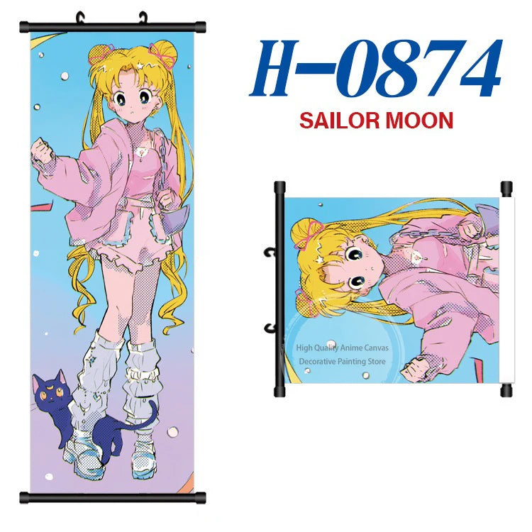 Anime Sailor Moon Canvas Scroll Hanging Painting Anime Peripheral Creative DIY Anime Exhibition Wall Painting Poster Wholesale