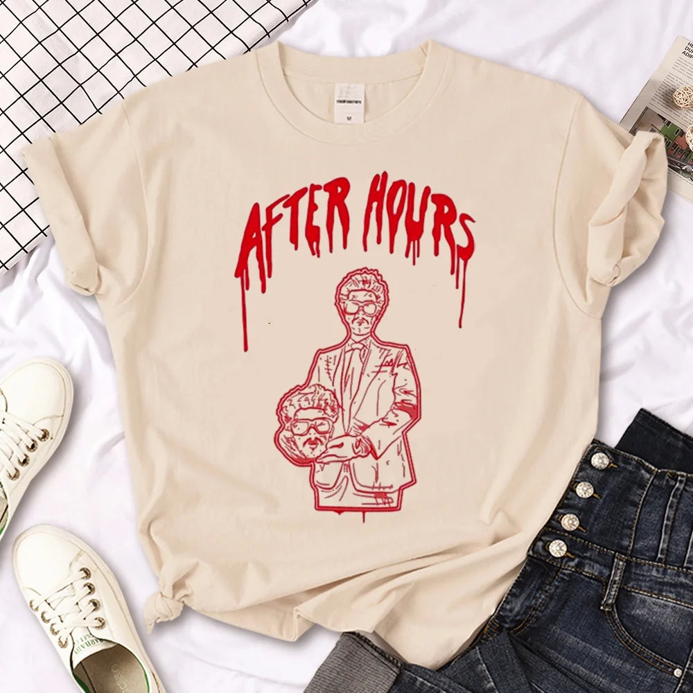 the Weeknd t shirt men anime designer Japanese top male anime funny y2k clothes