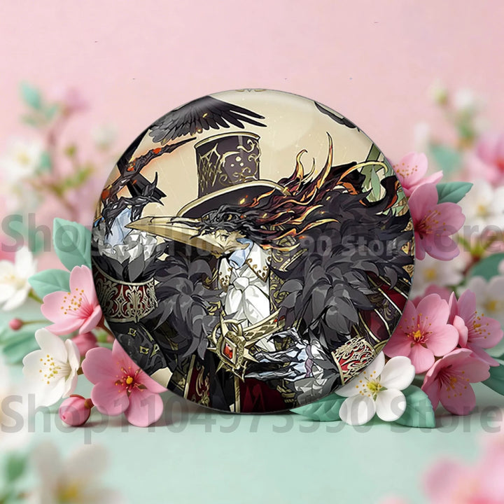 Anime Game Identity V Badge Michiko Hastur Fiona Gilman Joseph Desaulniers Round Button Pins for Schoolbag Cosplay Brooch Gift