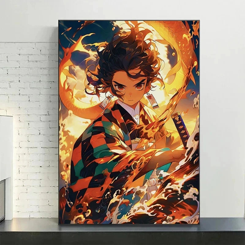 Demon Japanese Popular Classics Anime Character Posters Canvas Printing Wall Art Picture for Living Room Home Decor Gifts