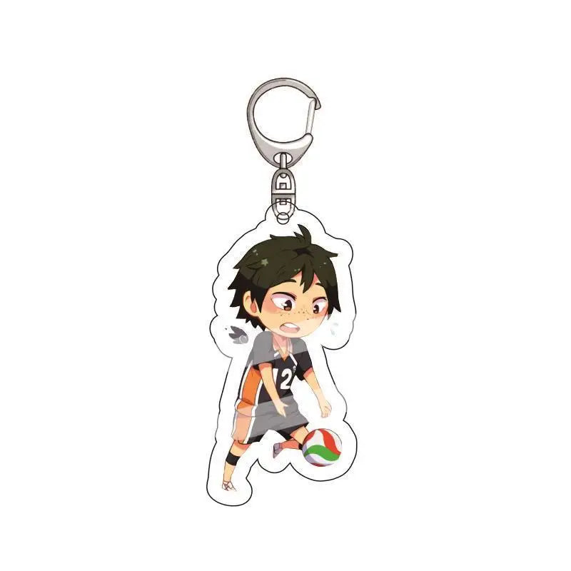 Volleyball Anime Keychain Haikyuu Shoyo Hinata Tobio Kageyama Kei Tsukishima Kenma Kozume Yu Nishinoya Acrylic Keychain Anime