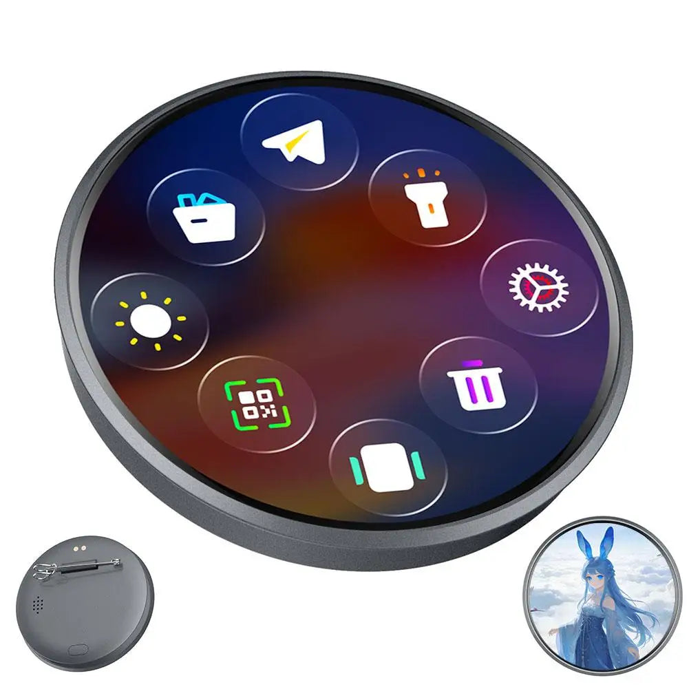 Smart Dynamic Electronic Display Anime E-Badge Anime Merchandise Digital Display Brooch Pin Gifts For Anime Lovers -1.85 Inch