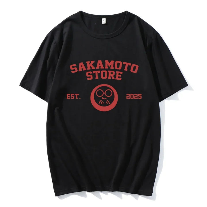 Sakamoto Store EST 2025 Tshirts Cartoon Manga Sakamoto Days Printing T-shirt Short Sleeve Men women Tee-shirt Unisex Streetwear