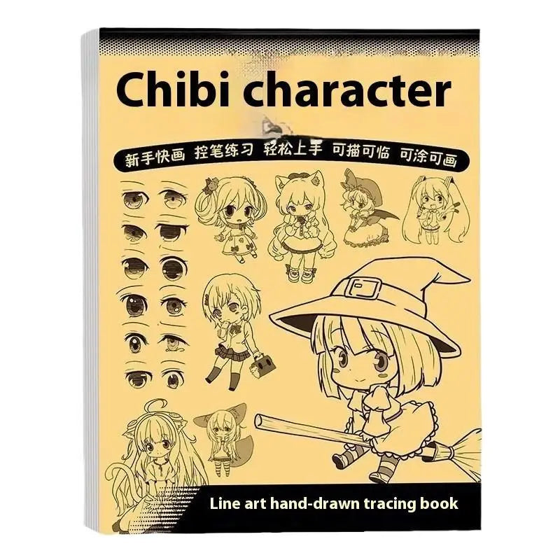 48Pages Anime Character Line Art Drawing Book Simple Hand Drawn Outlines Sketch Book For Beginners Tracing & Painting Practice