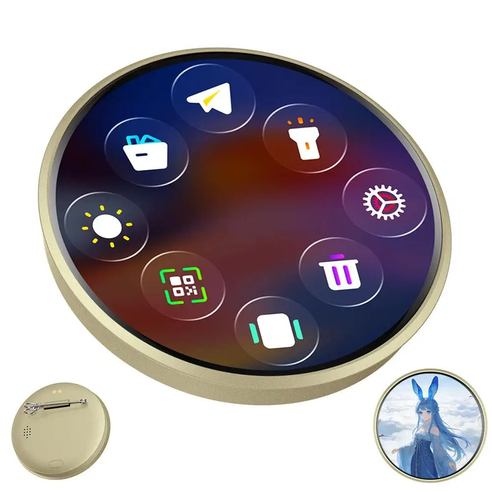 Smart Dynamic Electronic Display Anime E-Badge Anime Merchandise Digital Display Brooch Pin Gifts For Anime Lovers -1.85 Inch