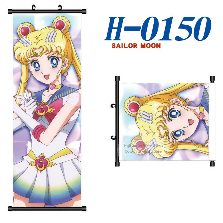 Anime Sailor Moon Canvas Scroll Hanging Painting Anime Peripheral Creative DIY Anime Exhibition Wall Painting Poster Wholesale