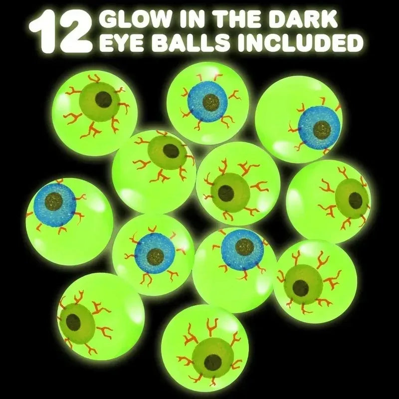 Wholesale Glow in The Dark Halloween Luminous Bouncy Balls Eyeballs Decoration Haunted House Home Bar Horror Props Fake Eyeballs