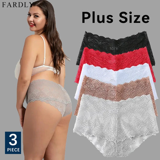 3Pcs Plus Size Fashion Retro Sexy Seamless Elastic Women's Panties Breathable Comfortable High Waist Victoria’s Secret Intimates