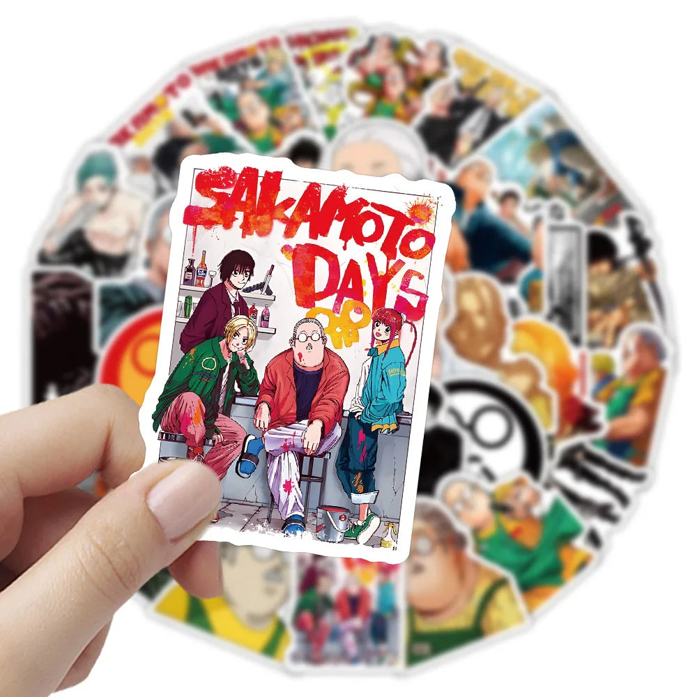 60Pcs Sakamoto Days Graffiti Stickers Scooter Notebook DIY Manga Stickers