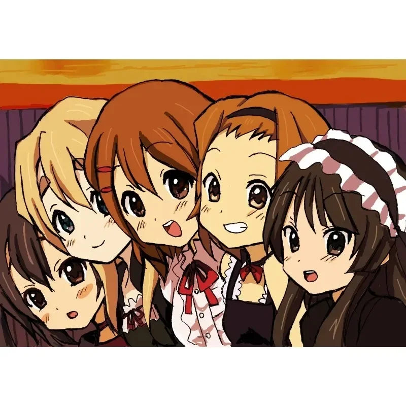 Japan Classic Anime Music K-On! Poster Print Cute Beautiful Girl Band HD 4K Canvas Painting Wall Art Home Living Room Decorative