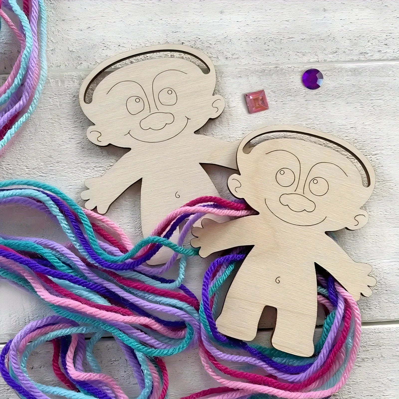 10pcs Wooden Mini Human Crafts Suitable for Parties, Halloween Decoration New Year's Souvenir Hanging Gifts Decorations Supply