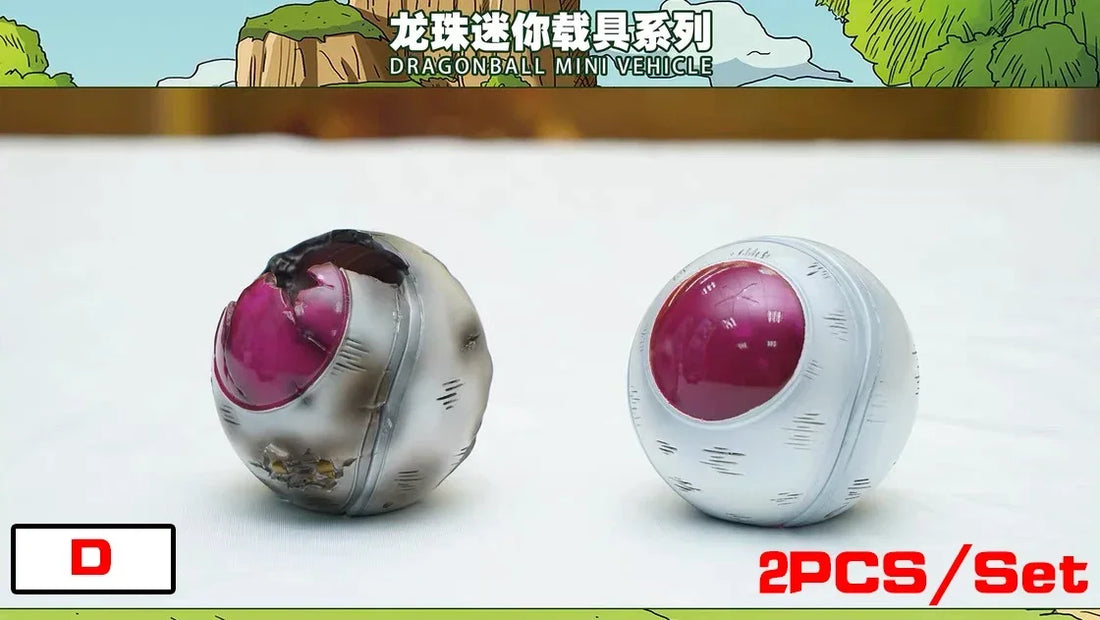 10cm/3.93in Anime Dragon Ball Z 2pcs/set Capsule Spaceship Vegeta Goku space pod Figure PVC Goku Collectible Model Toys Gifts