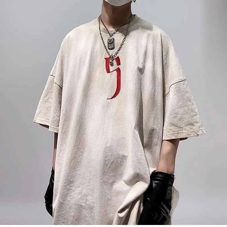 Men’s Acid Anime Graphic Oversized T-Shirt
