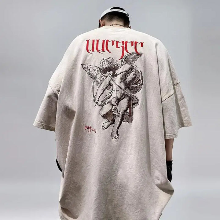 Men’s Acid Anime Graphic Oversized T-Shirt