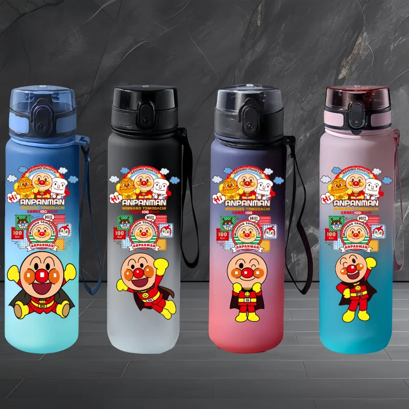 Anpanman Cute Water Bottle - Large Capacity Portable Anime Character Outdoor Drinking Bottle - Gift for Boys and Girls