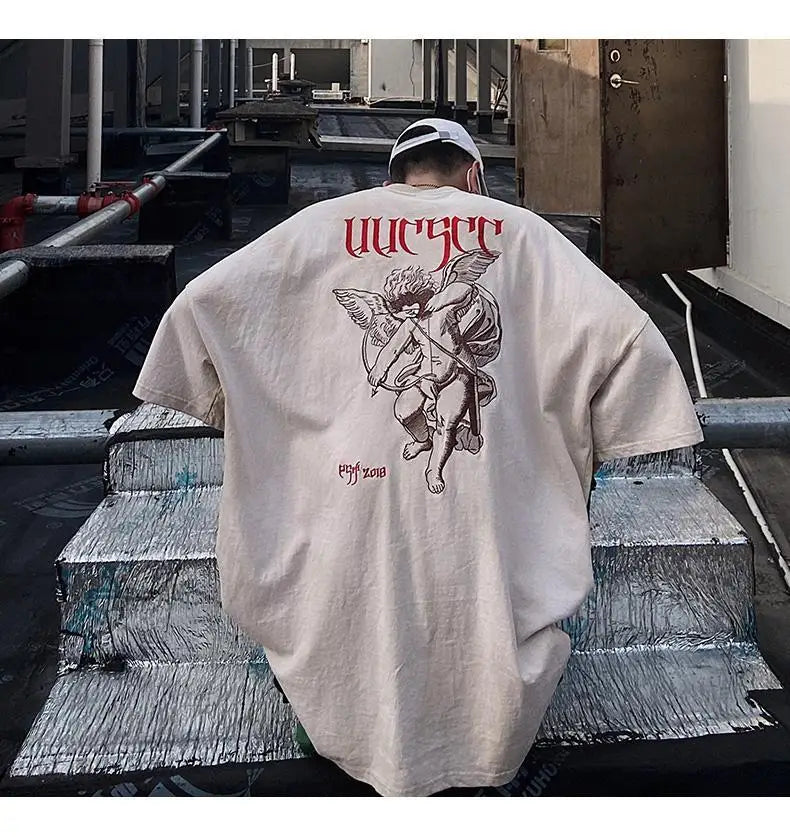 Men’s Acid Anime Graphic Oversized T-Shirt