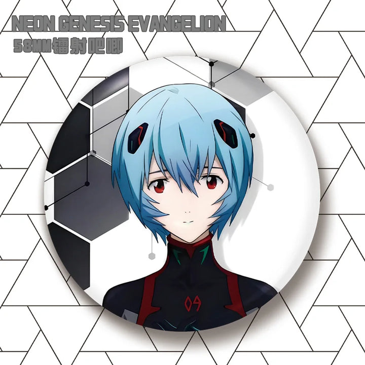 Evangelion Asuka Langley Soryu Rei Ayanami Kaworu Nagisa Mari Makinami Anime Merch Badge Pin Laser Engraved Illustrious Anima