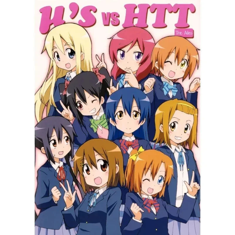 Japan Classic Anime Music K-On! Poster Print Cute Beautiful Girl Band HD 4K Canvas Painting Wall Art Home Living Room Decorative