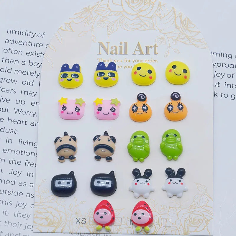 20Pcs Resin Mini tamagotchi gogo Nail charm Art Flatback acrylic Figurines DIY Miniatures Decor Craft