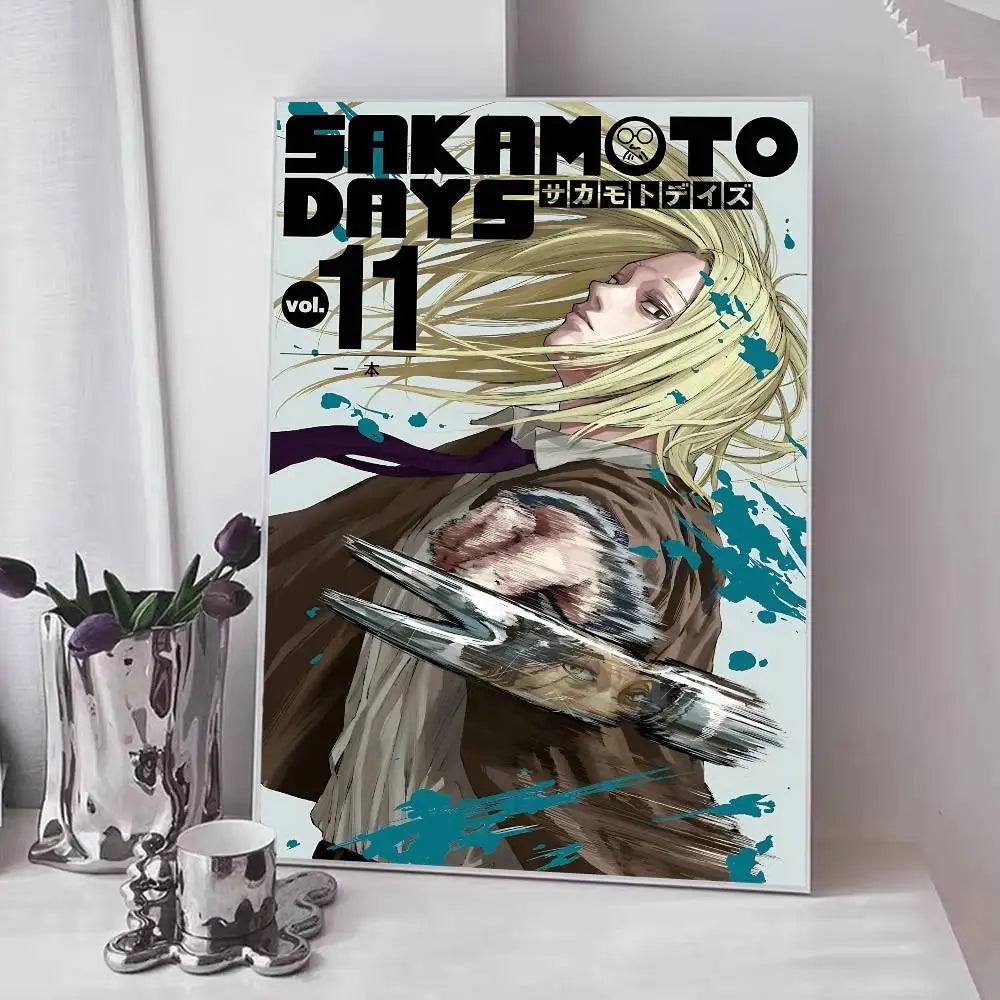 Popular Japanese Anime S-SAKAMOTO D-DAYS Manga Posters Fancy Wall Sticker for Living Room Bar Decoration Wall Decor