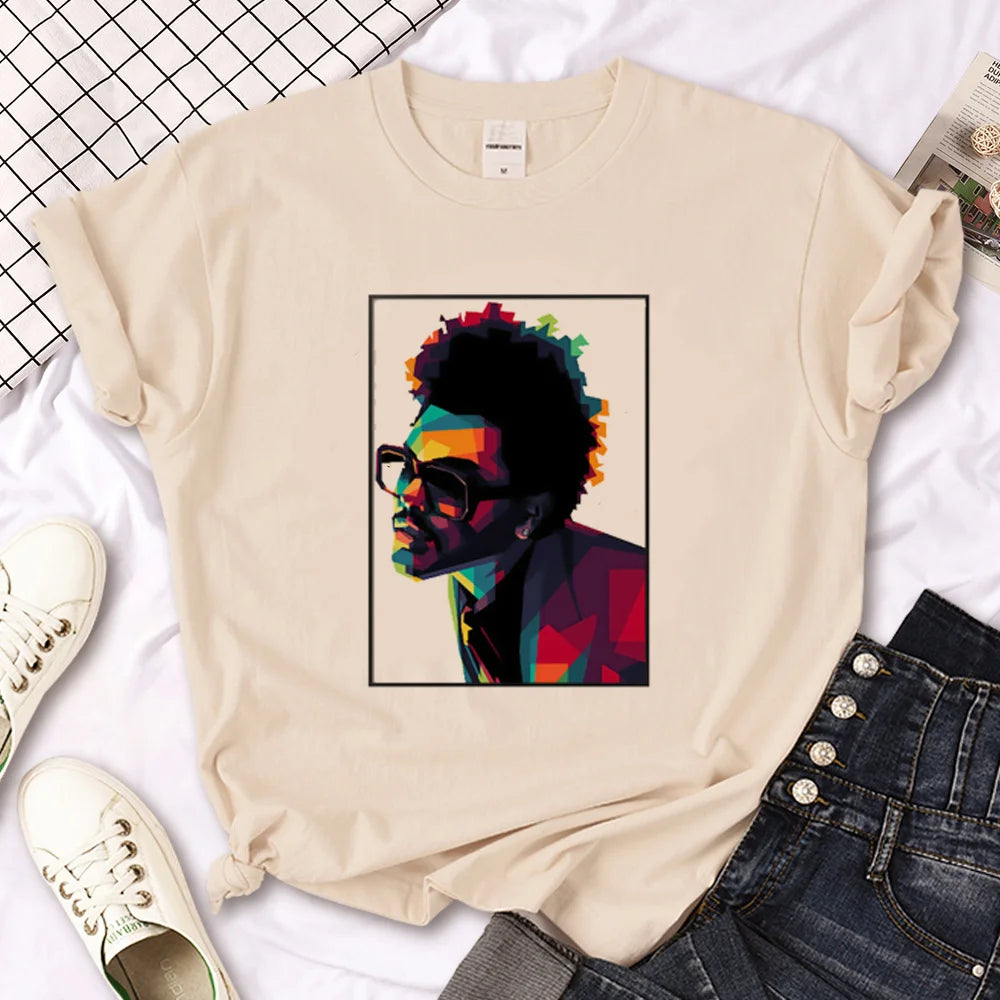 the Weeknd t shirt men anime designer Japanese top male anime funny y2k clothes
