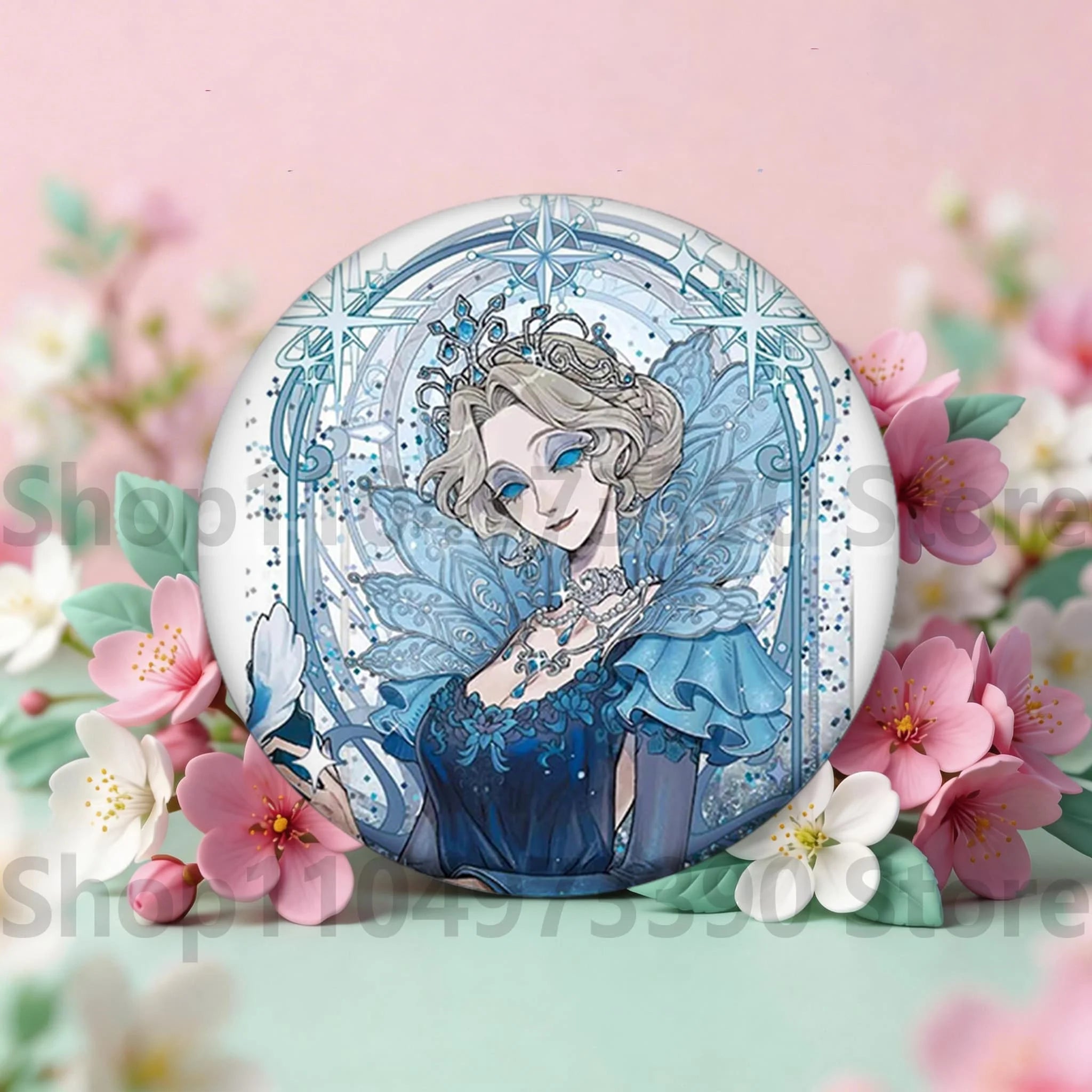 Anime Game Identity V Badge Michiko Hastur Fiona Gilman Joseph Desaulniers Round Button Pins for Schoolbag Cosplay Brooch Gift