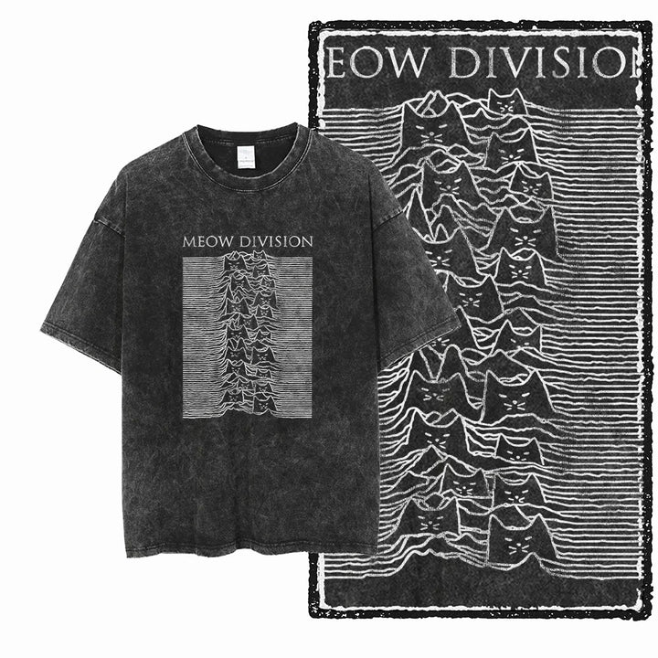 COOLMIND DB Cat Printed Cotton Acid Washed Exclusive Graphic Unisex T Shirt Cool Streetwear Men Tshirts Big Size Tee for Men