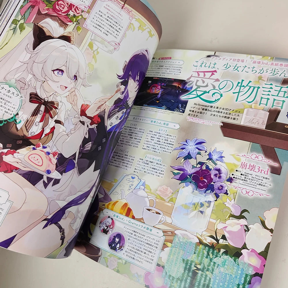 Japanese Animedia Magazine April 2025 Honkai Impact 3rd 9th Anniversary Kiana Raiden Mei Anime Game Collectible book