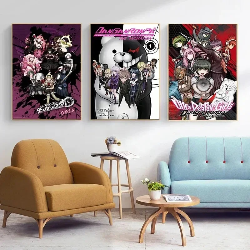 Classic Anime Game Series Danganronpa Aesthetic Canvas Painting Posters and Prints Wall Art Picture For Living Room Decoration