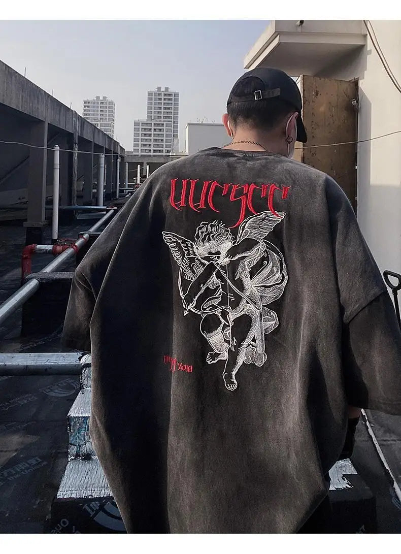 Men’s Acid Anime Graphic Oversized T-Shirt