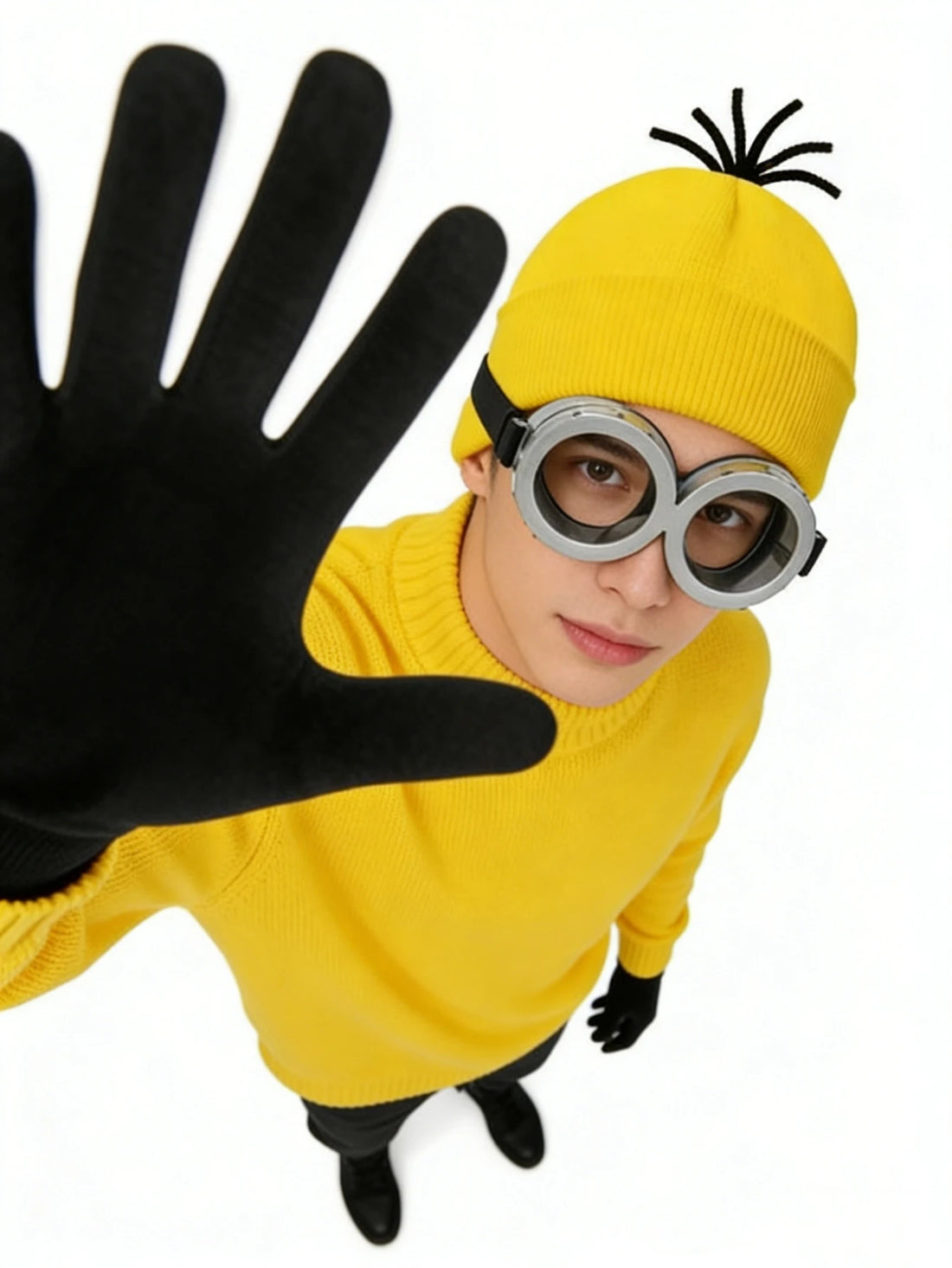 4Pc Hat, Gloves, and Glasses Strap Set Suitable for Halloween Costume Props, Cosplay Role-Playing, Party Atmosphere Decoration, and Fun Party Outfits