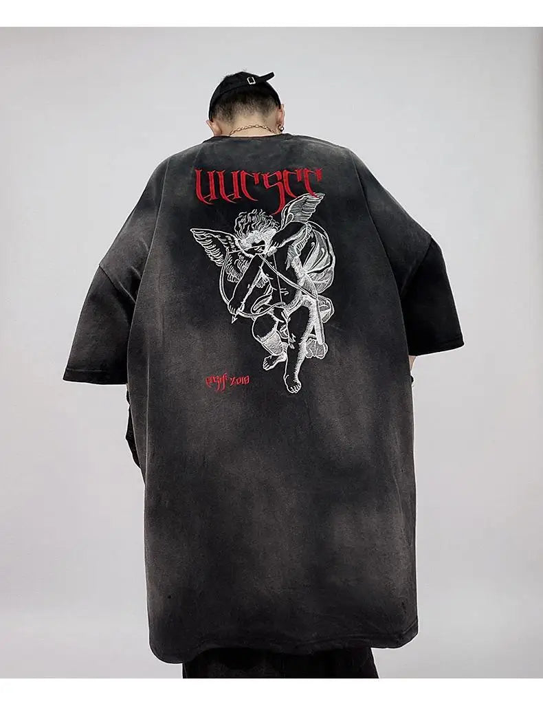 Men’s Acid Anime Graphic Oversized T-Shirt