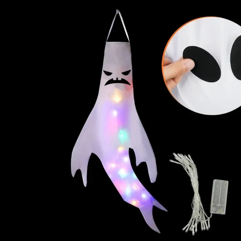 Hanging Ghost Halloween LED Luminous Ghost Children's Gift Scary Party Props Home Outdoor Courtyard Bar Hanging Decorations